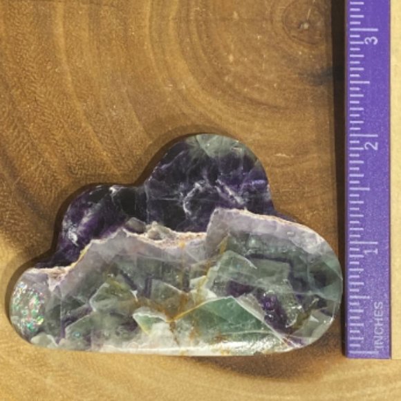 Rainbow Fluorite Cloud with Easel Stand, Kids Bedroom Decor, Shelf/Office Decor - Picture 7 of 8